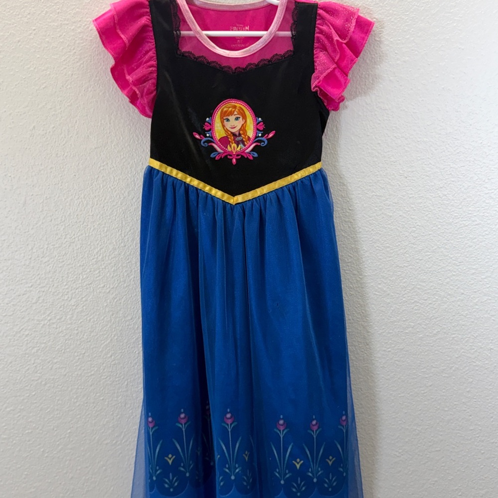 Girls Blue & Pink Princess Dress with Character Patch